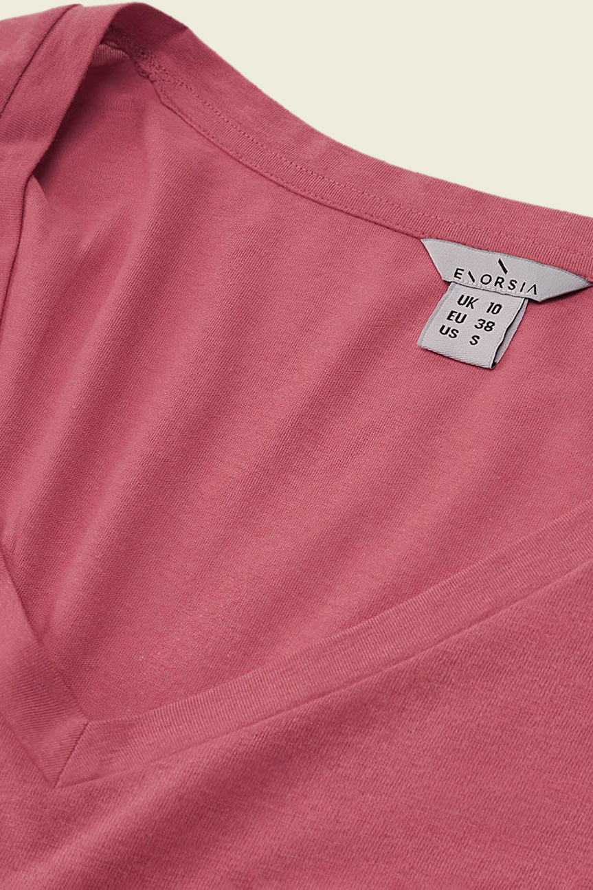 Lace Pocket V-Neck Tee