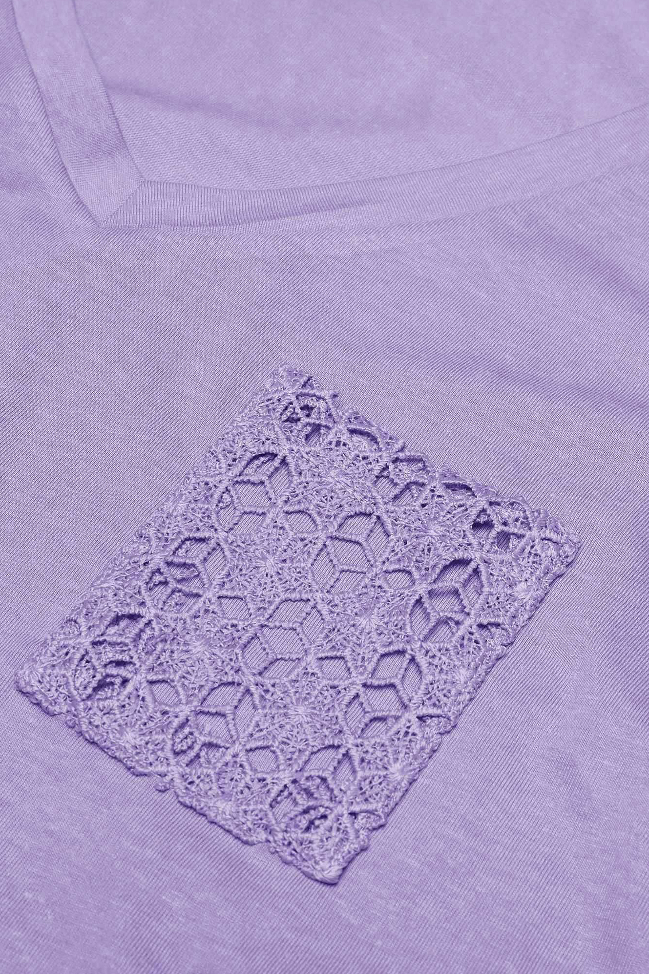 Lace Pocket V-Neck Tee