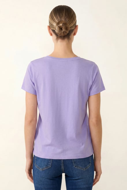 Lace Pocket V-Neck Tee