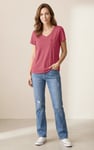 Lace Pocket V-Neck Tee