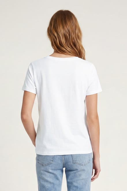 Lace Pocket V-Neck Tee