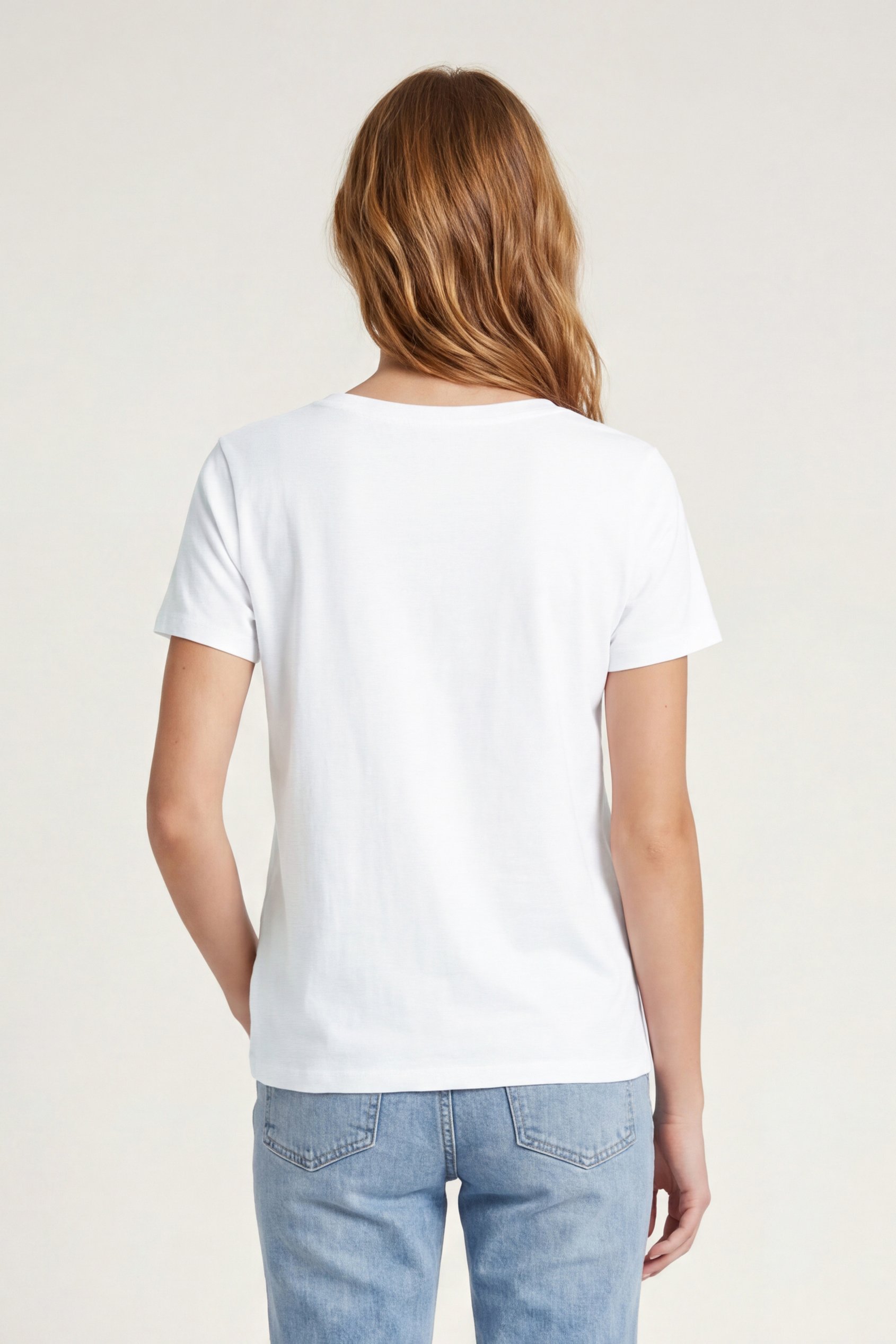 Lace Pocket V-Neck Tee