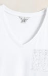 Lace Pocket V-Neck Tee
