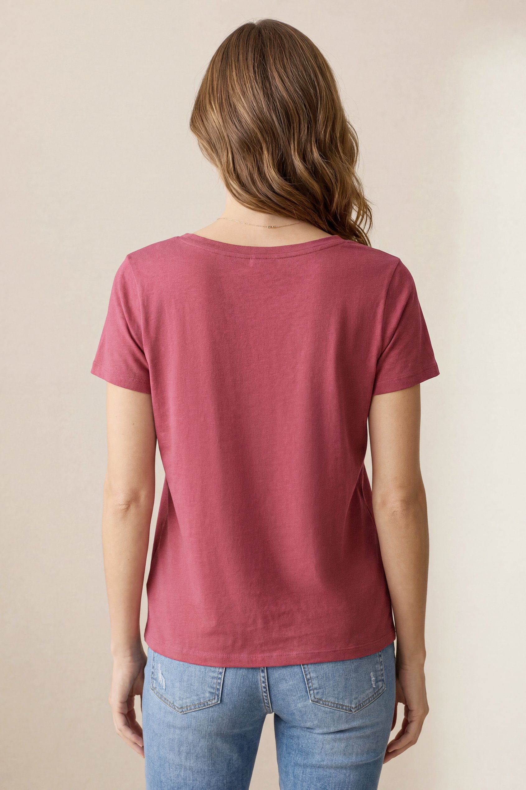 Lace Pocket V-Neck Tee