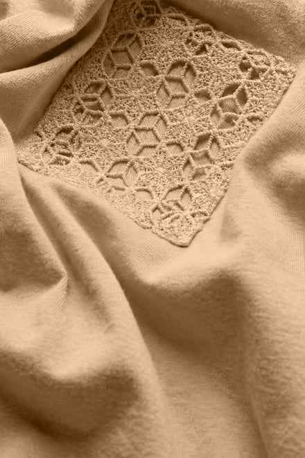 Lace Pocket V-Neck Tee