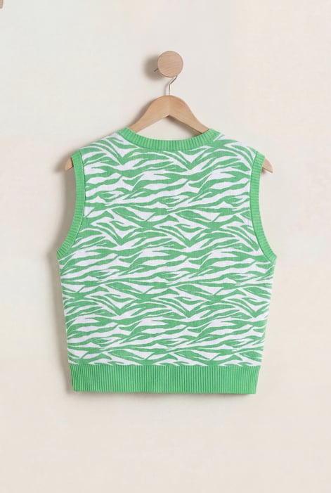 Green Zebra Printed Top