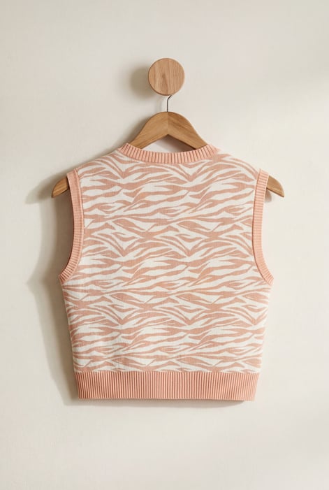 Nude Zebra Printed Top