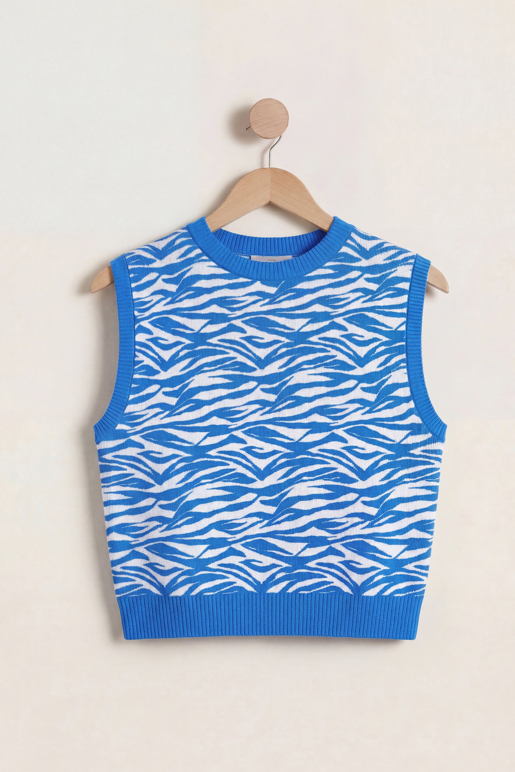 Enorsia Women's Blue ’S Ribbed Vest Top - Uk 12