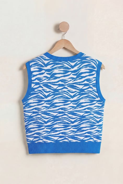 Blue Zebra Printed Top