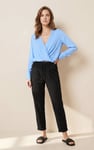 Long Sleeves Wrap Blouse