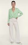 Long Sleeves Wrap Blouse