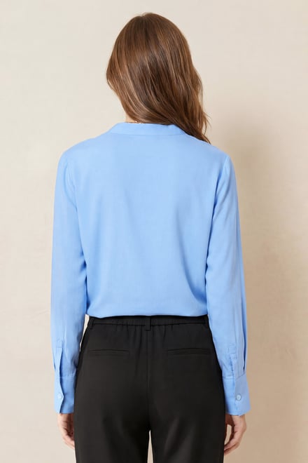 Long Sleeves Wrap Blouse