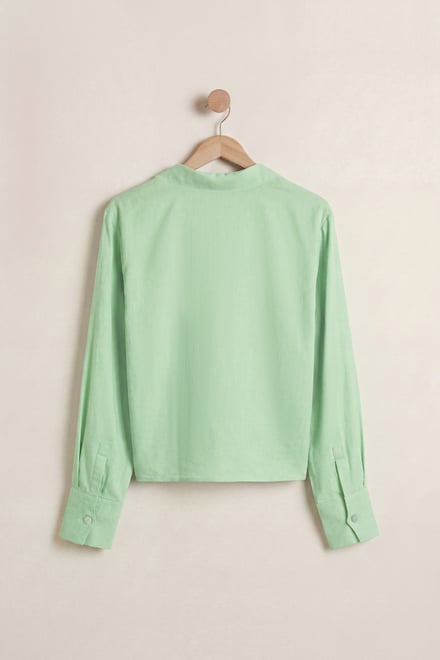 Long Sleeves Wrap Blouse