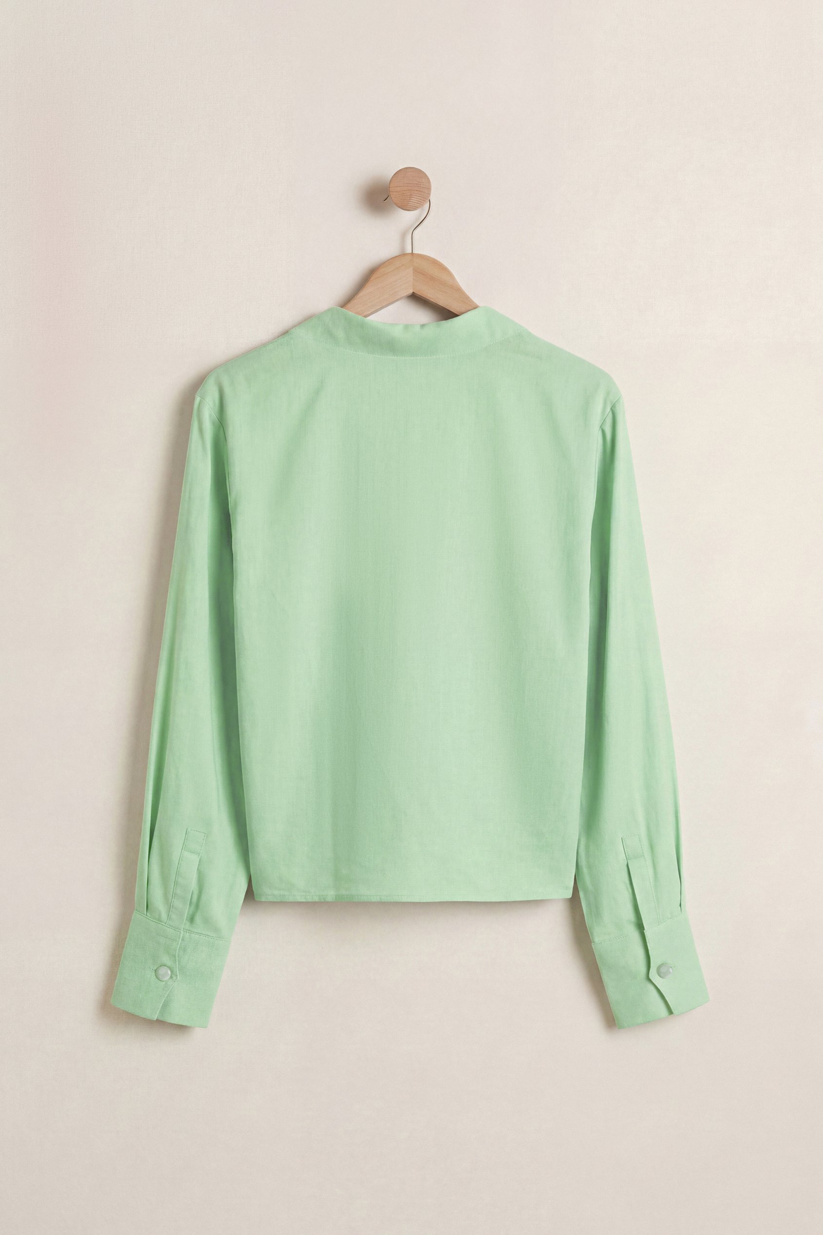 Long Sleeves Wrap Blouse