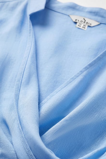 Long Sleeves Wrap Blouse
