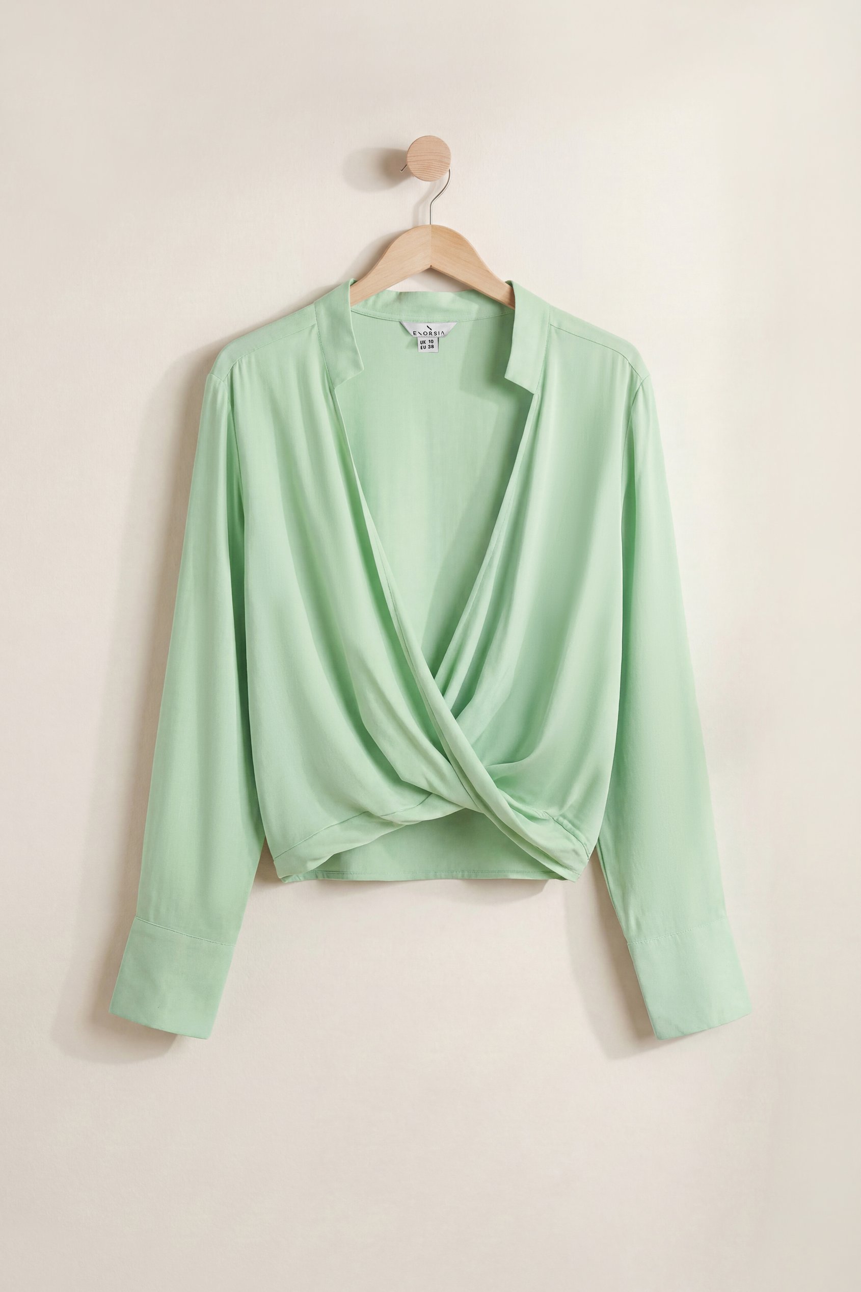 Long Sleeves Wrap Blouse