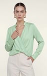 Long Sleeves Wrap Blouse