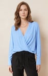 Long Sleeves Wrap Blouse