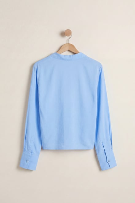 Long Sleeves Wrap Blouse