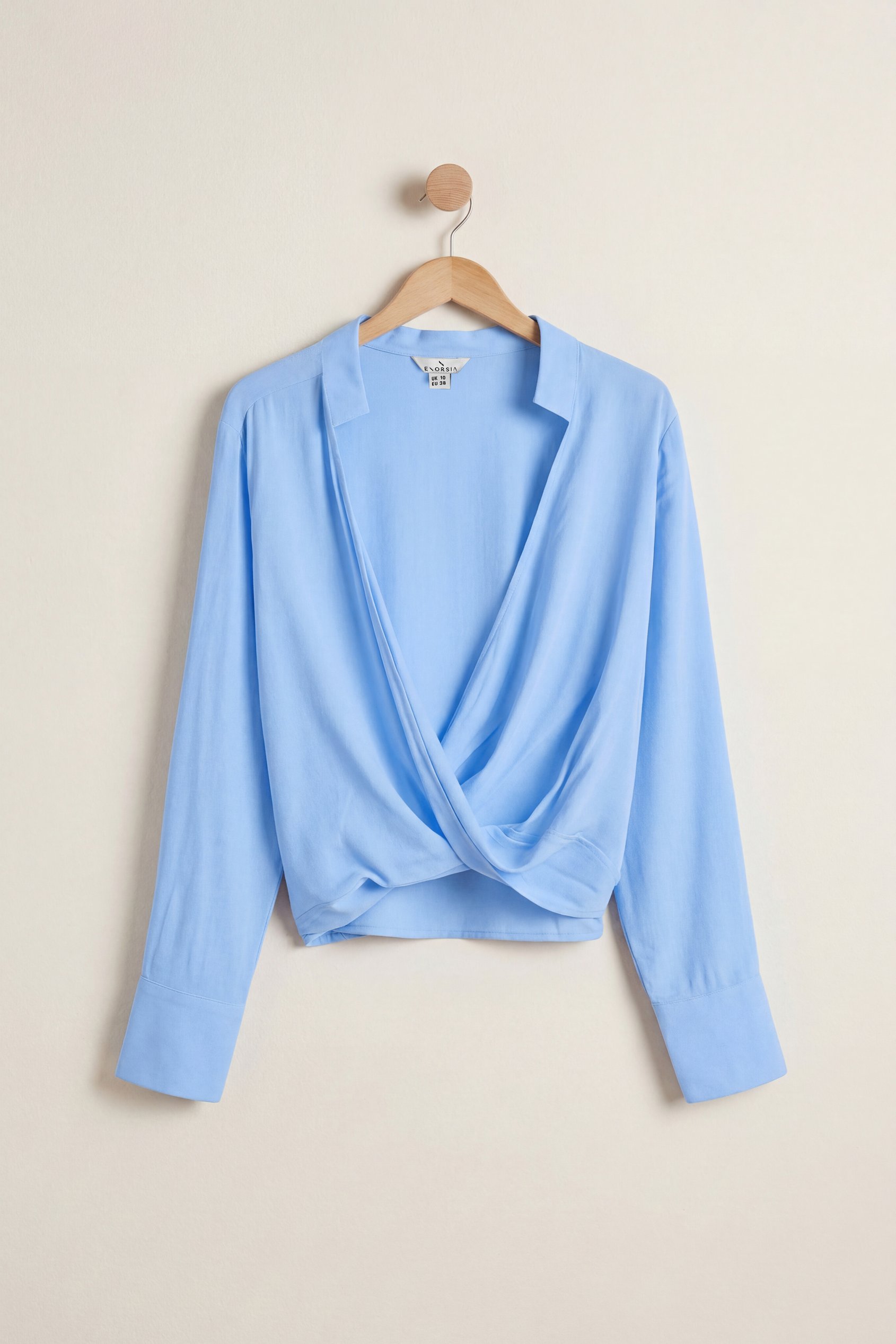 Long Sleeves Wrap Blouse
