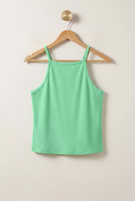 Yellow Square Neck Ribbed Cami