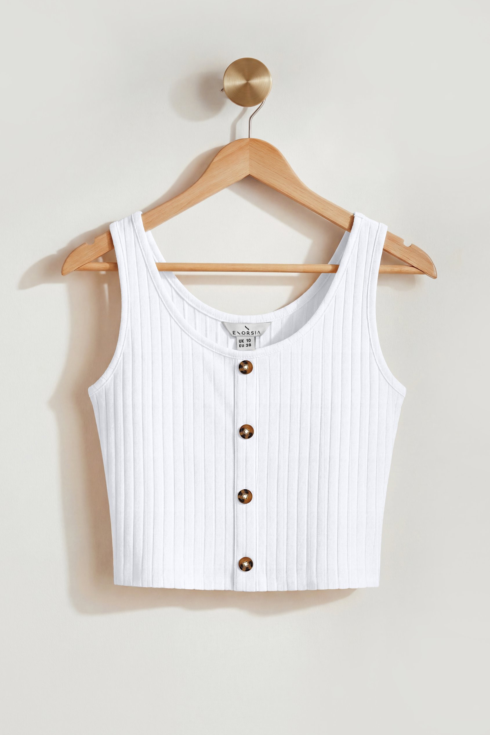 Ribbed Front Button Tank Top