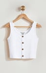 Ribbed Front Button Tank Top