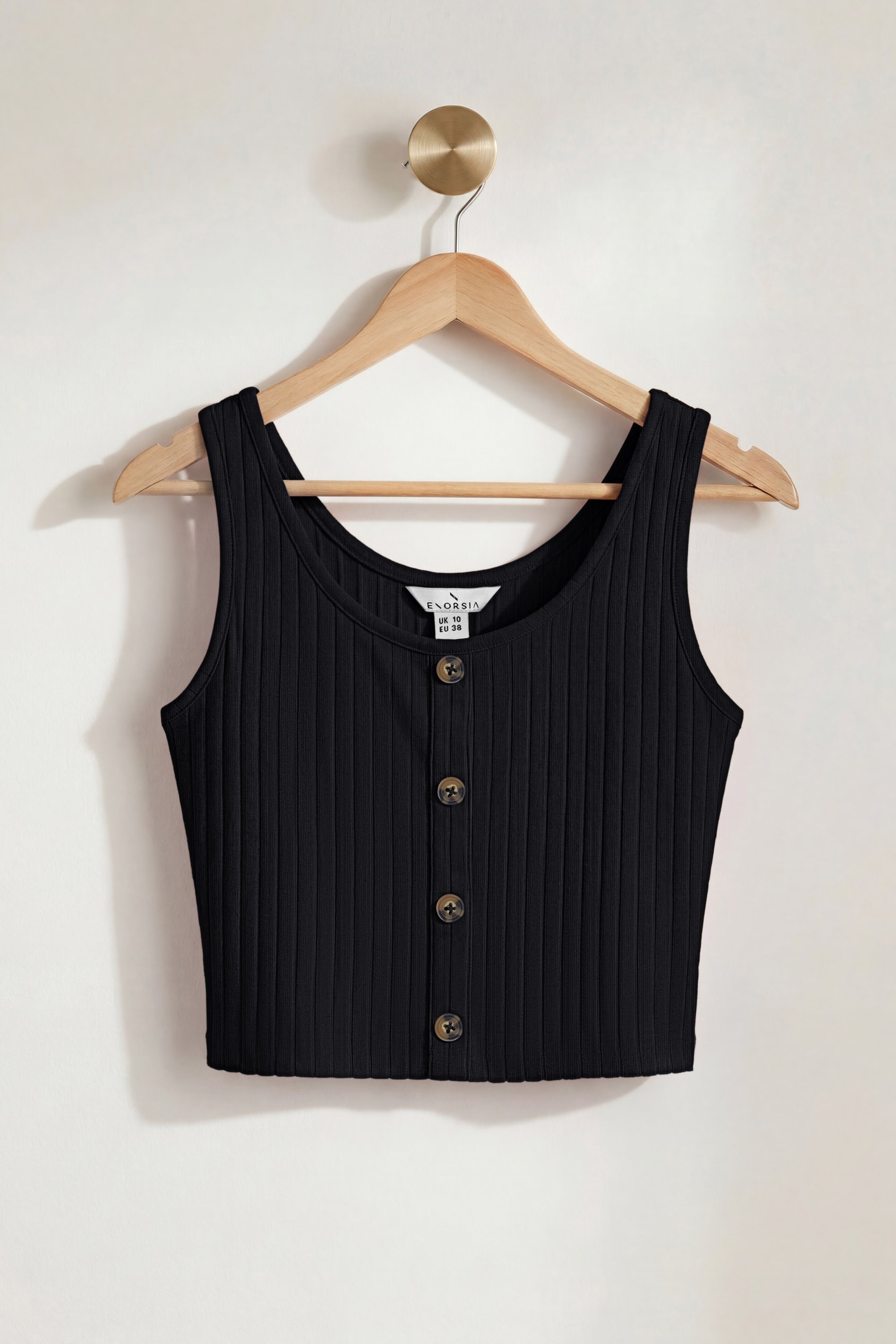 Ribbed Front Button Tank Top