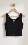 Ribbed Front Button Tank Top