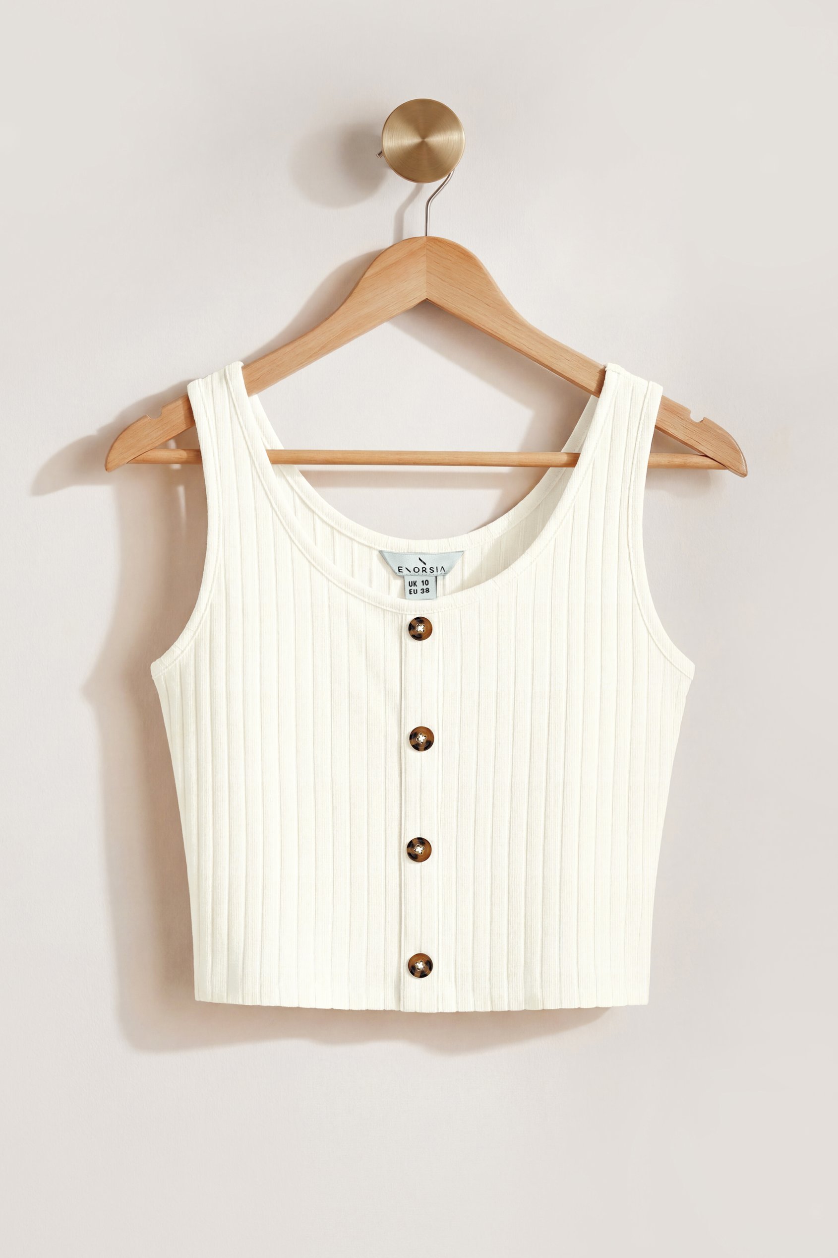 Ribbed Front Button Tank Top