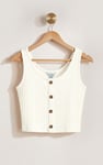 Ribbed Front Button Tank Top