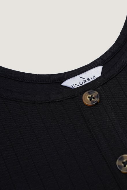 Ribbed Front Button Tank Top