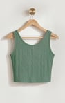 Ribbed Front Button Tank Top
