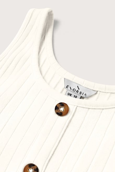 Ribbed Front Button Tank Top