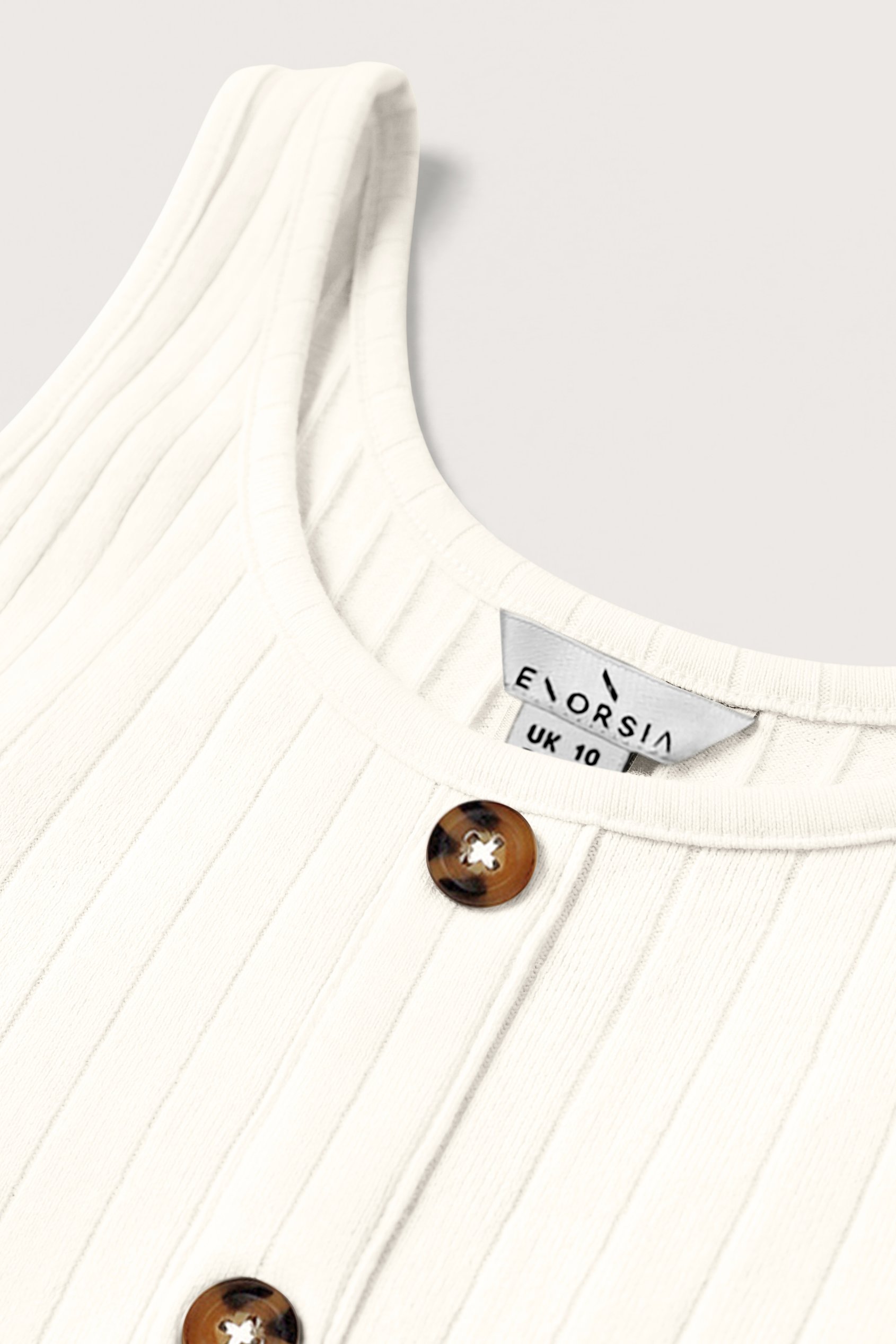 Ribbed Front Button Tank Top