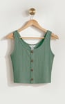 Ribbed Front Button Tank Top