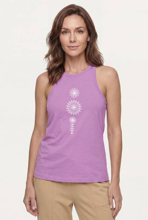 Pink Motif Embroidered Tank Top