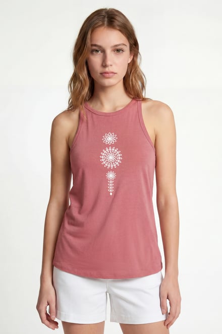 Motif Embroidered Tank Top