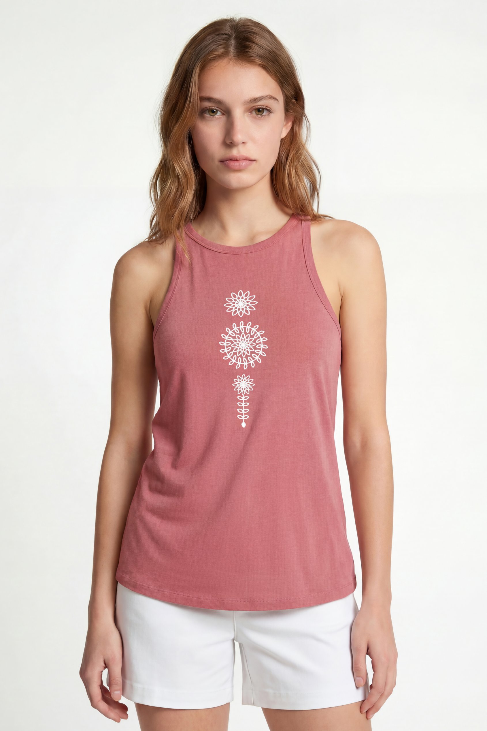 Motif Embroidered Tank Top