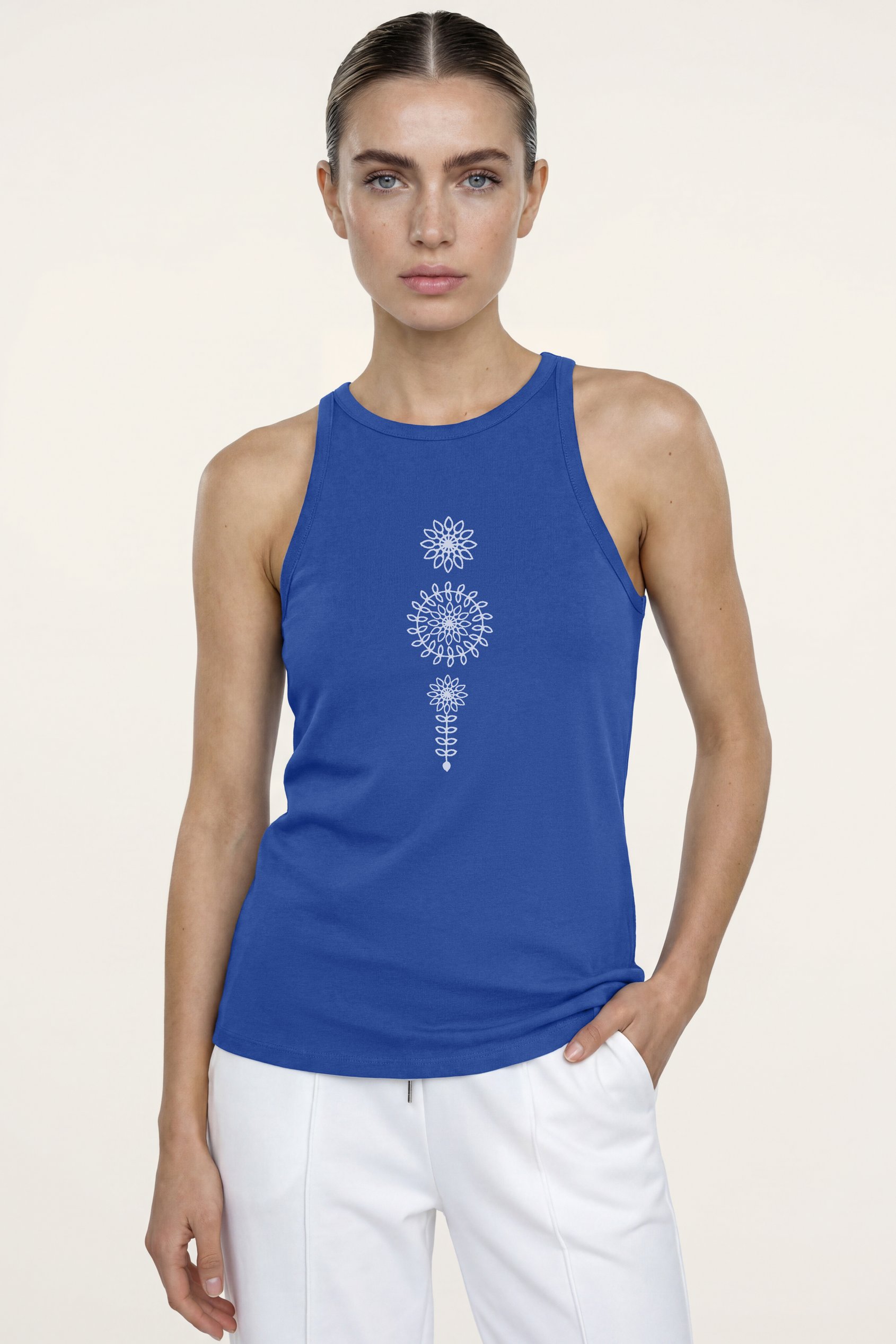 Motif Embroidered Tank Top