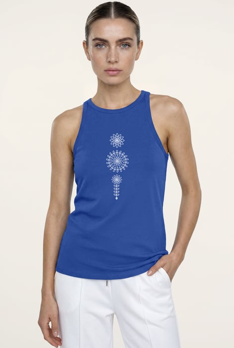 Pink Motif Embroidered Tank Top