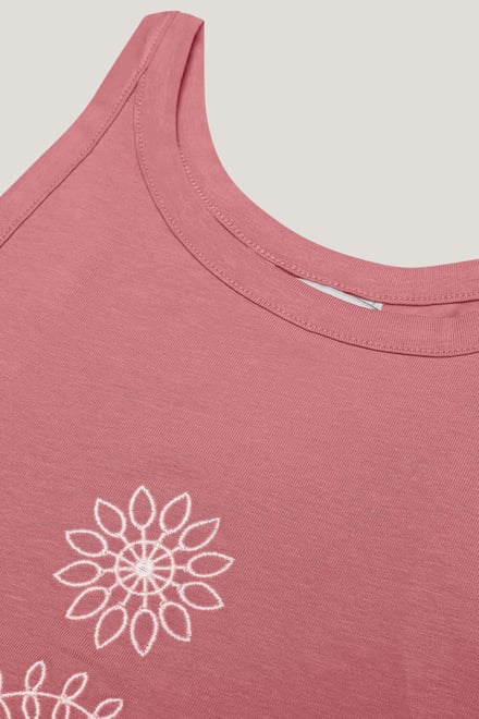 Motif Embroidered Tank Top