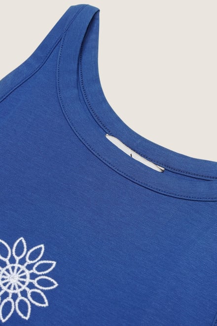 Motif Embroidered Tank Top
