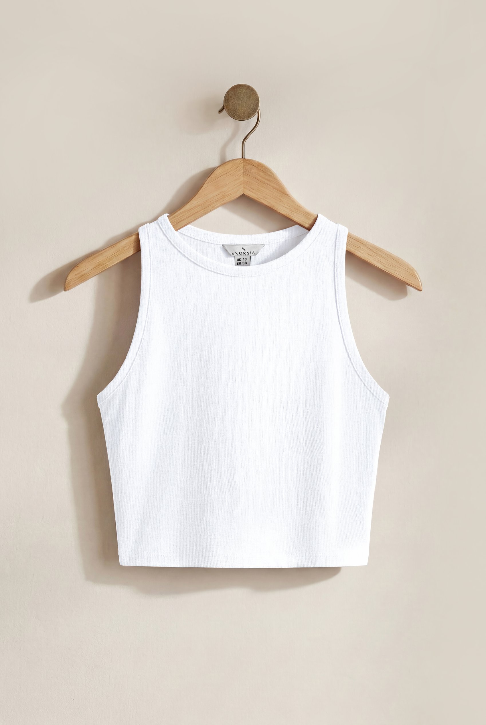 Enorsia Women's White Super Soft Cropped Tank Top - Uk 16