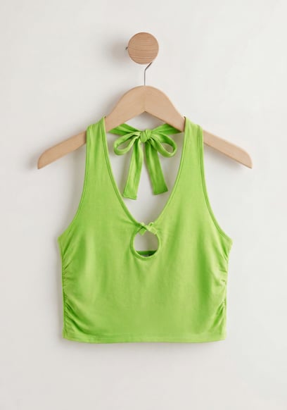 Halter Neck Crop Tank Top