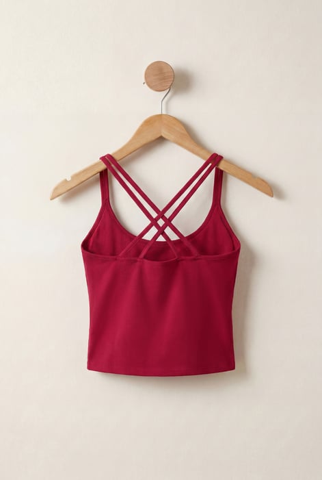 Red Cross Back Crop Cami