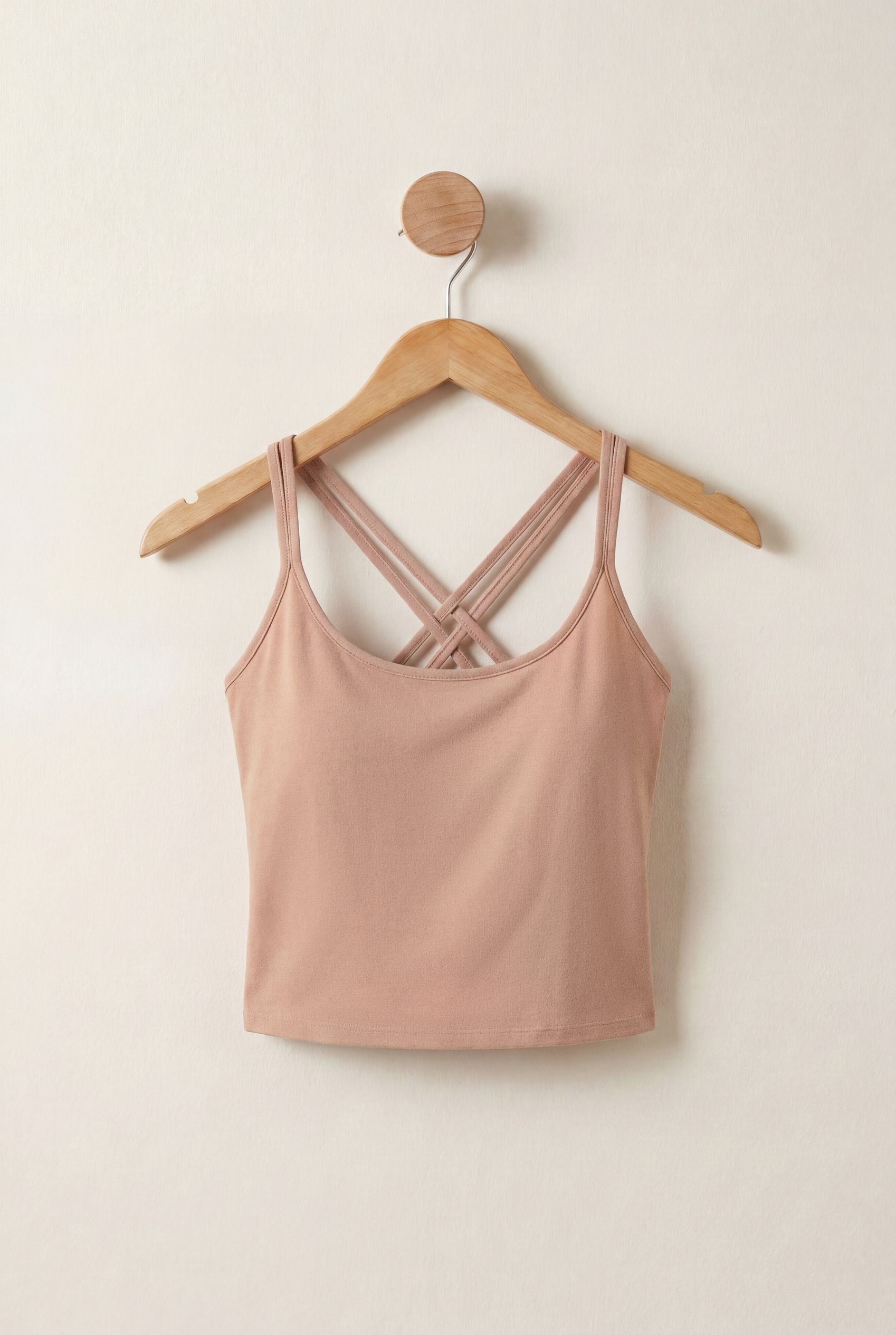 Enorsia Women's Orange Brown Cross Back Crop Cami - Uk 16