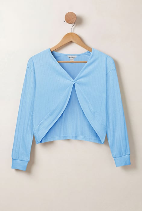 White Twisted Front Pin Tuck Jersey Cropped Top