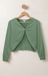 Twisted Front Pin Tuck Jersey Cropped Top