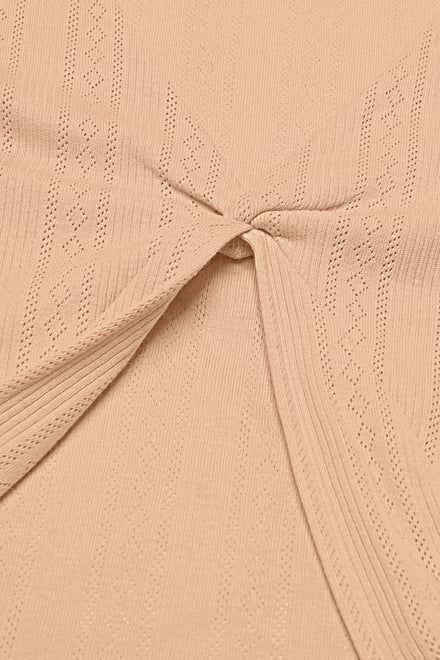 Twisted Front Pin Tuck Jersey Cropped Top